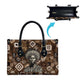 Shaka Zulu Leather Bag Monochrome Portrait Zulu Kingdom Heritage Unconquered Spirit Warrior Legacy Theme - African Pride