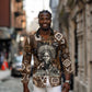 Shaka Zulu Long Sleeve Button Shirt Monochrome Portrait Zulu Kingdom Heritage Unconquered Spirit Warrior Legacy Theme - African Pride