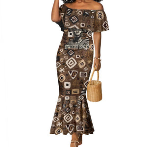 Shaka Zulu Mermaid Dress Monochrome Portrait Zulu Kingdom Heritage Unconquered Spirit Warrior Legacy Theme - African Pride