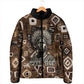 Shaka Zulu Padded Jacket Monochrome Portrait Zulu Kingdom Heritage Unconquered Spirit Warrior Legacy Theme - African Pride