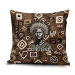 Shaka Zulu Pillow Cover Monochrome Portrait Zulu Kingdom Heritage Unconquered Spirit Warrior Legacy Theme - African Pride
