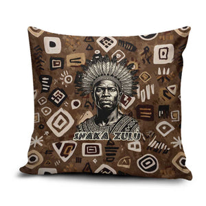 Shaka Zulu Pillow Cover Monochrome Portrait Zulu Kingdom Heritage Unconquered Spirit Warrior Legacy Theme - African Pride