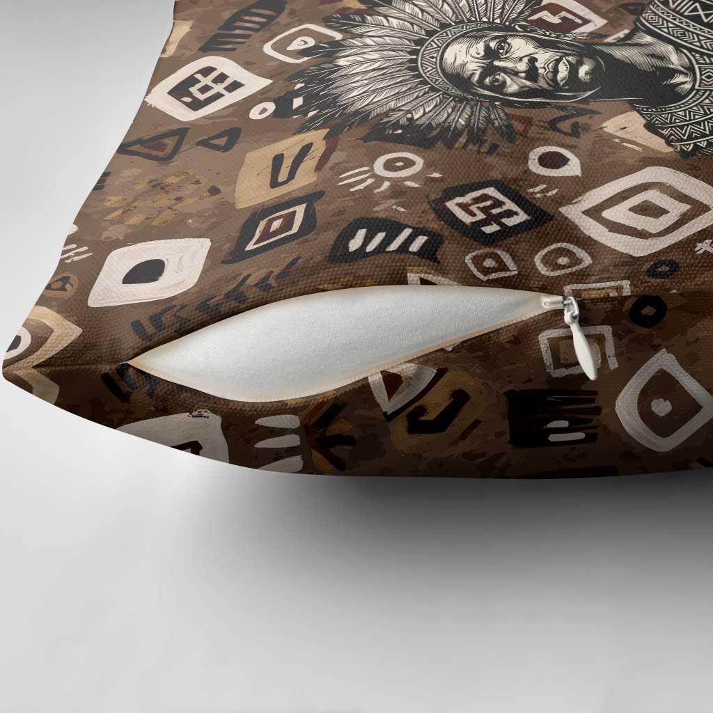 Shaka Zulu Pillow Cover Monochrome Portrait Zulu Kingdom Heritage Unconquered Spirit Warrior Legacy Theme - African Pride