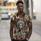 Shaka Zulu Polo Shirt Monochrome Portrait Zulu Kingdom Heritage Unconquered Spirit Warrior Legacy Theme - African Pride