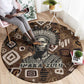Shaka Zulu Round Carpet Monochrome Portrait Zulu Kingdom Heritage Unconquered Spirit Warrior Legacy Theme - African Pride