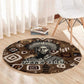 Shaka Zulu Round Carpet Monochrome Portrait Zulu Kingdom Heritage Unconquered Spirit Warrior Legacy Theme - African Pride