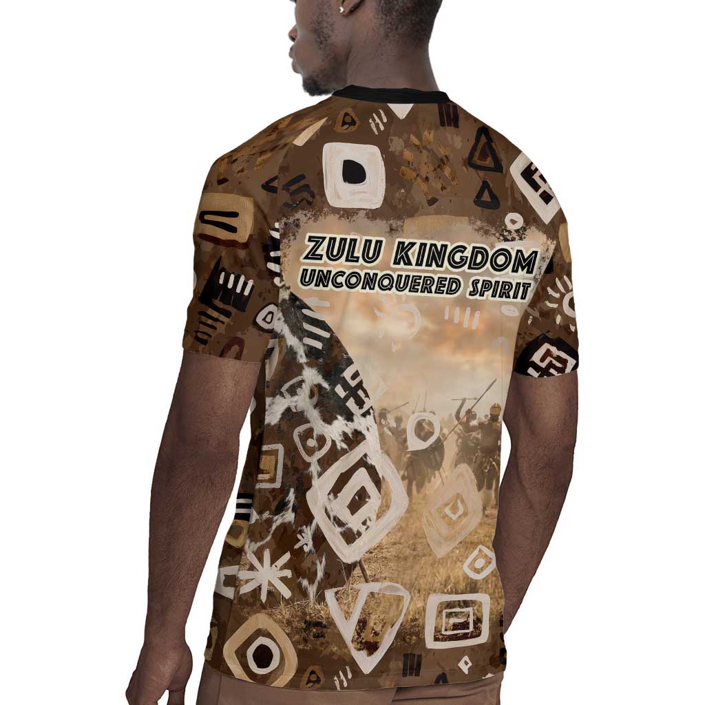 Shaka Zulu Rugby Jersey Monochrome Portrait Zulu Kingdom Heritage Unconquered Spirit Warrior Legacy Theme - African Pride