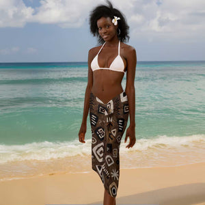 Shaka Zulu Sarong Monochrome Portrait Zulu Kingdom Heritage Unconquered Spirit Warrior Legacy Theme - African Pride