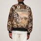Shaka Zulu Sleeve Zip Bomber Jacket Monochrome Portrait Zulu Kingdom Heritage Unconquered Spirit Warrior Legacy Theme - African Pride