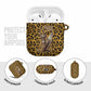Shaka Zulu AirPods Case Leopard Print Design Traditional Warrior Spear and Shield Illustration Tribal King - African Pride