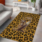 Shaka Zulu Area Rug Leopard Print Design Traditional Warrior Spear and Shield Illustration Tribal King - African Pride