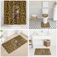 Shaka Zulu Bathroom Set Leopard Print Design Traditional Warrior Spear and Shield Illustration Tribal King - African Pride