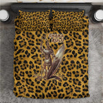 Shaka Zulu Bedding Set Leopard Print Design Traditional Warrior Spear and Shield Illustration Tribal King - African Pride