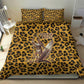 Shaka Zulu Bedding Set Leopard Print Design Traditional Warrior Spear and Shield Illustration Tribal King - African Pride