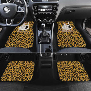 Shaka Zulu Car Mats Leopard Print Design Traditional Warrior Spear and Shield Illustration Tribal King - African Pride