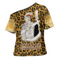 Shaka Zulu Cross Shoulder Shirt Leopard Print Design Traditional Warrior Spear and Shield Illustration Tribal King - African Pride