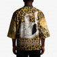 Shaka Zulu Kimono Leopard Print Design Traditional Warrior Spear and Shield Illustration Tribal King - African Pride