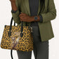 Shaka Zulu Leather Bag Leopard Print Design Traditional Warrior Spear and Shield Illustration Tribal King - African Pride
