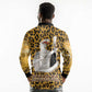 Shaka Zulu Long Sleeve Polo Shirt Leopard Print Design Traditional Warrior Spear and Shield Illustration Tribal King - African Pride