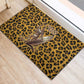 Shaka Zulu Rubber Doormat Leopard Print Design Traditional Warrior Spear and Shield Illustration Tribal King - African Pride