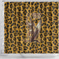 Shaka Zulu Shower Curtain Leopard Print Design Traditional Warrior Spear and Shield Illustration Tribal King - African Pride