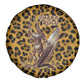 Shaka Zulu Spare Tire Cover Leopard Print Design Traditional Warrior Spear and Shield Illustration Tribal King - African Pride