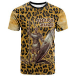 Shaka Zulu T shirt Leopard Print Design Traditional Warrior Spear and Shield Illustration Tribal King - African Pride