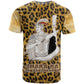 Shaka Zulu T shirt Leopard Print Design Traditional Warrior Spear and Shield Illustration Tribal King - African Pride