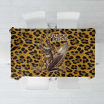 Shaka Zulu Tablecloth Leopard Print Design Traditional Warrior Spear and Shield Illustration Tribal King - African Pride