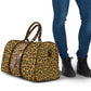 Shaka Zulu Travel Bag Leopard Print Design Traditional Warrior Spear and Shield Illustration Tribal King - African Pride
