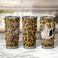 Shaka Zulu Tumbler Cup Leopard Print Design Traditional Warrior Spear and Shield Illustration Tribal King - African Pride