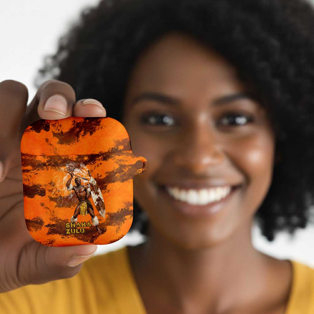Shaka Zulu AirPods Case Warrior Fiery Roaring Lion - Never Retreat Never Surrender African Strength and Courage - African Pride