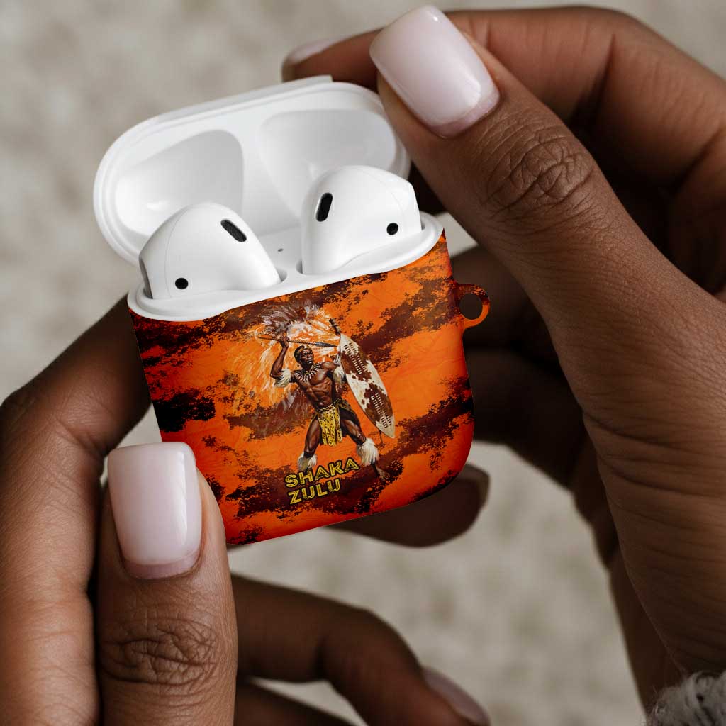 Shaka Zulu AirPods Case Warrior Fiery Roaring Lion - Never Retreat Never Surrender African Strength and Courage - African Pride