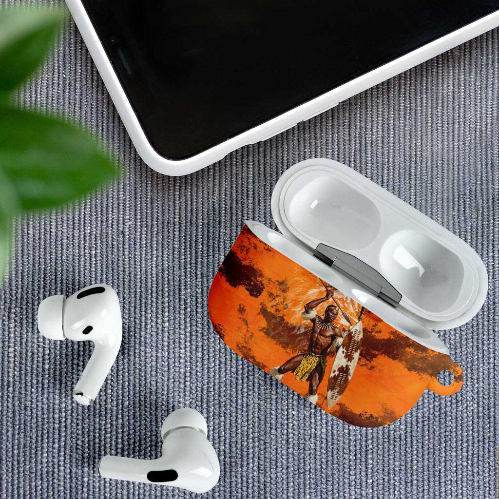 Shaka Zulu AirPods Case Warrior Fiery Roaring Lion - Never Retreat Never Surrender African Strength and Courage - African Pride