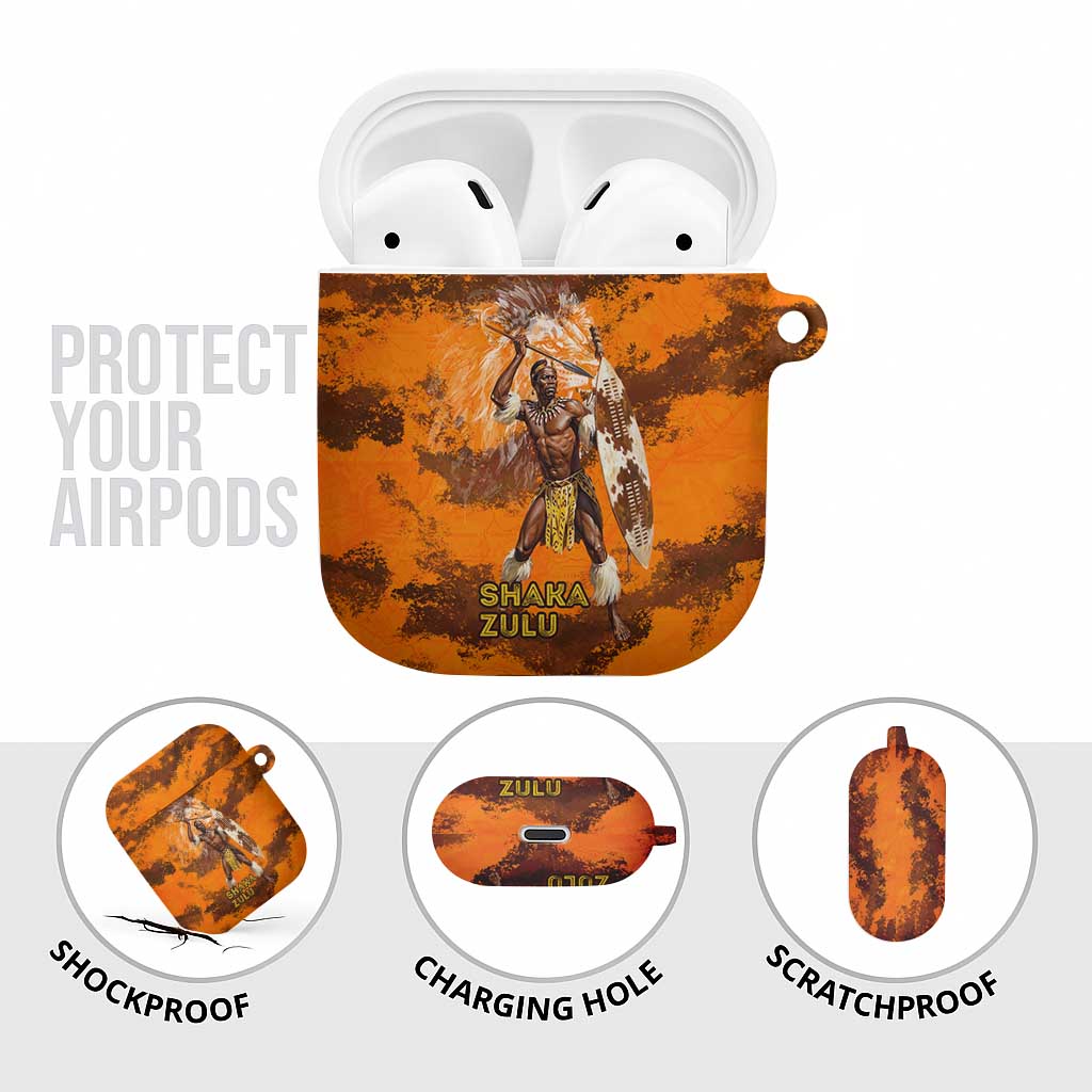 Shaka Zulu AirPods Case Warrior Fiery Roaring Lion - Never Retreat Never Surrender African Strength and Courage - African Pride