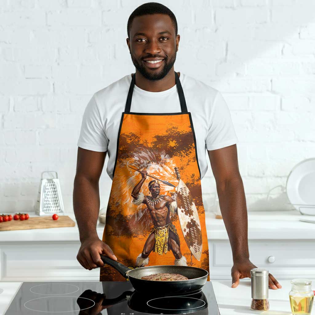 Shaka Zulu Apron Warrior Fiery Roaring Lion - Never Retreat Never Surrender African Strength and Courage - African Pride