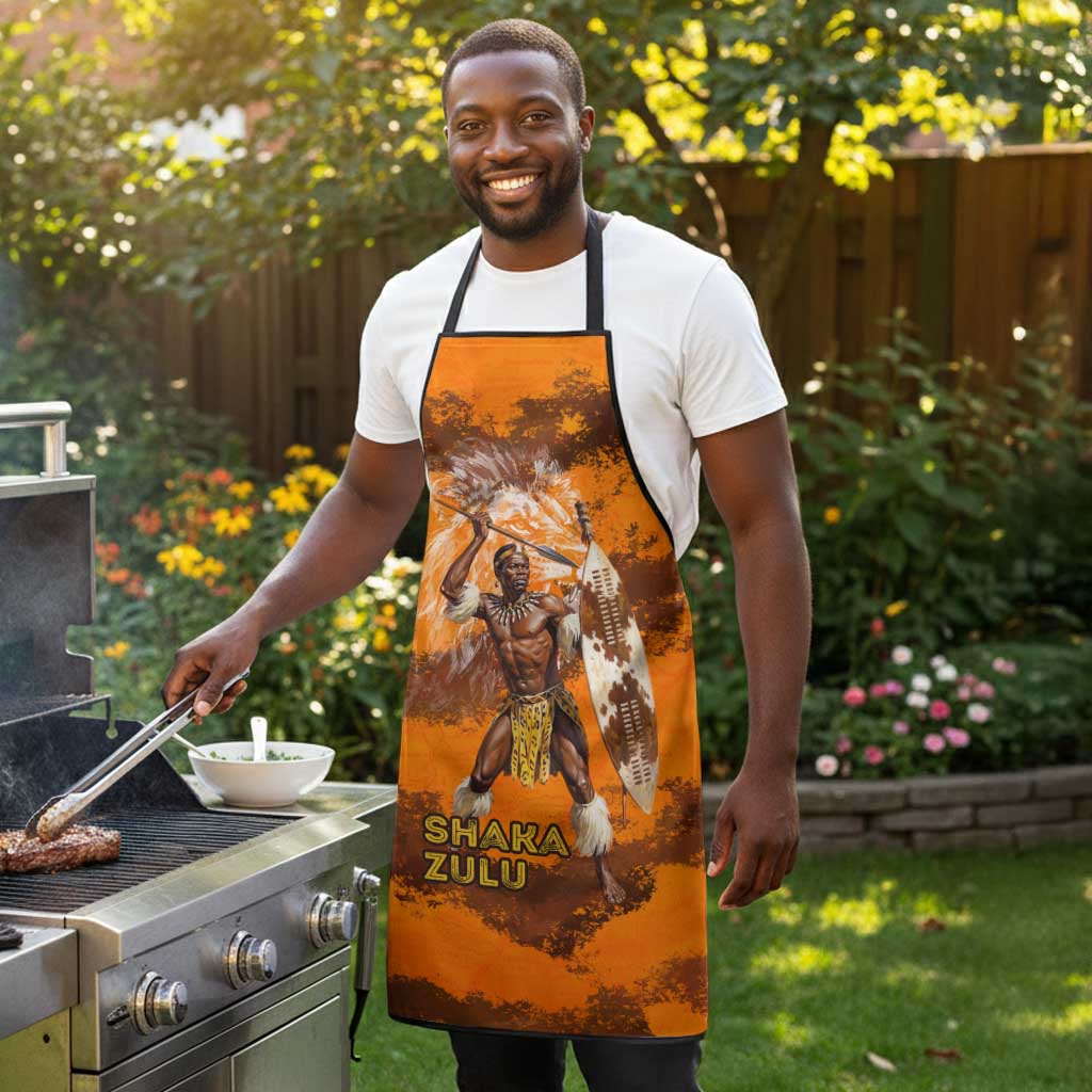Shaka Zulu Apron Warrior Fiery Roaring Lion - Never Retreat Never Surrender African Strength and Courage - African Pride