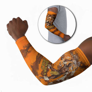 Shaka Zulu Arm Sleeves Warrior Fiery Roaring Lion - Never Retreat Never Surrender African Strength and Courage - African Pride