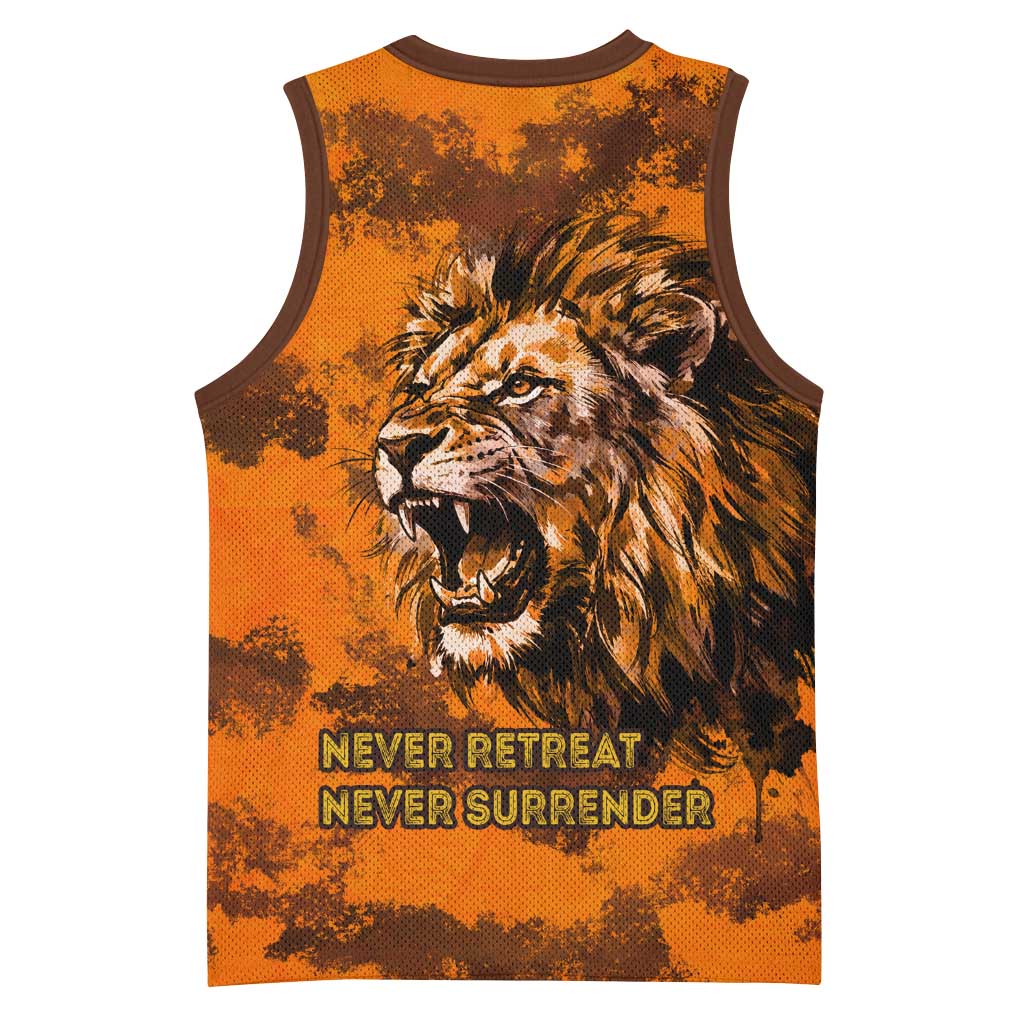 Shaka Zulu Basketball Jersey Warrior Fiery Roaring Lion - Never Retreat Never Surrender African Strength and Courage - African Pride