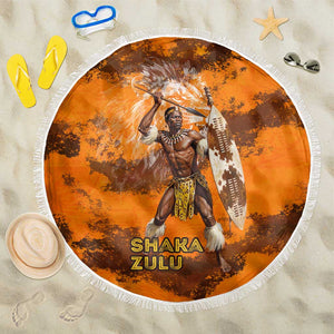 Shaka Zulu Beach Blanket Warrior Fiery Roaring Lion - Never Retreat Never Surrender African Strength and Courage - African Pride