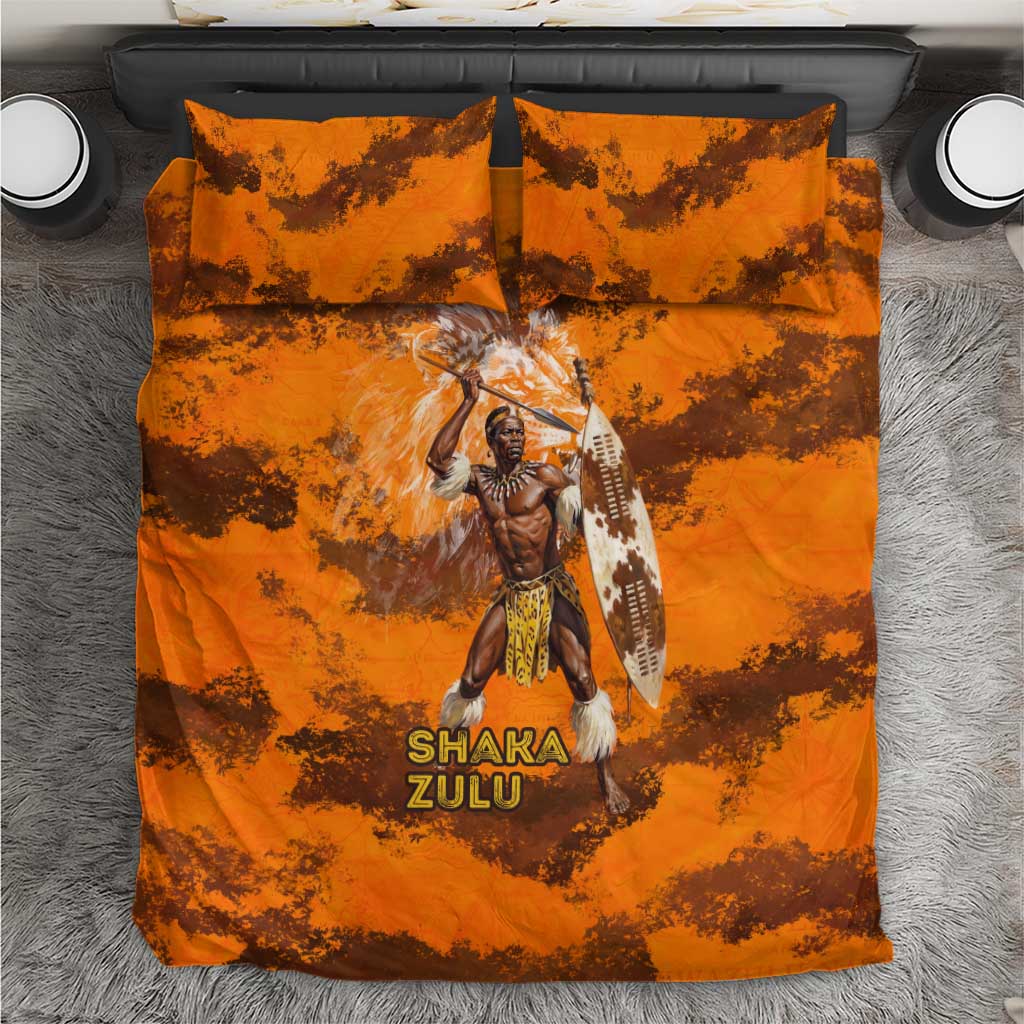 Shaka Zulu Bedding Set Warrior Fiery Roaring Lion - Never Retreat Never Surrender African Strength and Courage - African Pride