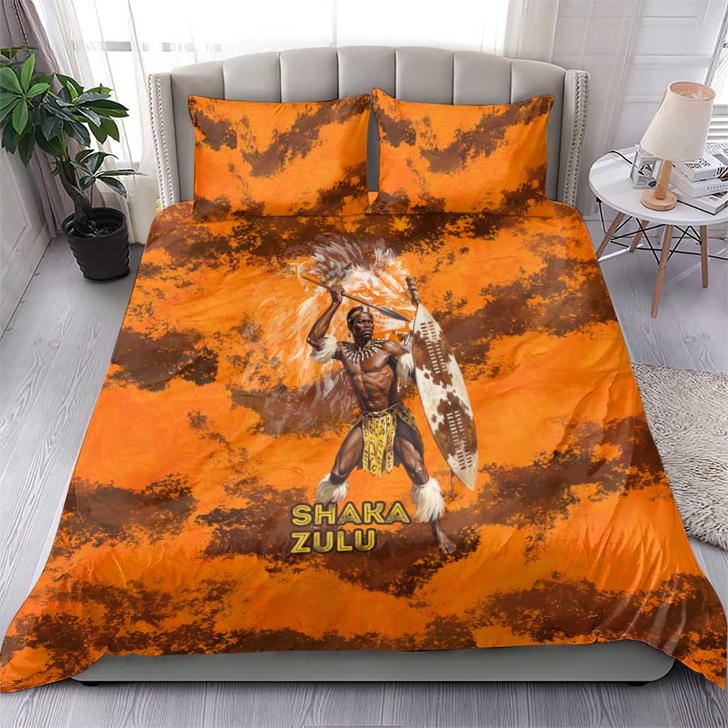 Shaka Zulu Bedding Set Warrior Fiery Roaring Lion - Never Retreat Never Surrender African Strength and Courage - African Pride