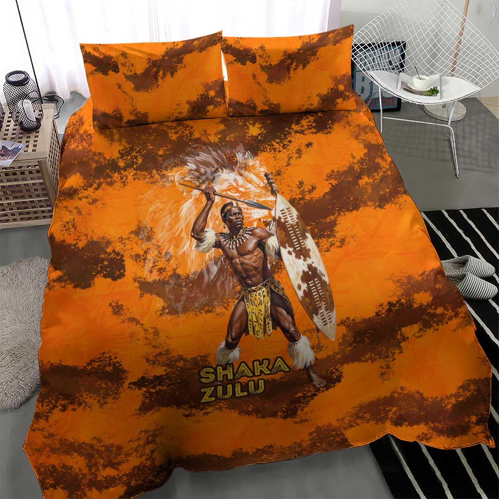 Shaka Zulu Bedding Set Warrior Fiery Roaring Lion - Never Retreat Never Surrender African Strength and Courage - African Pride