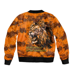 Shaka Zulu Bomber Jacket Warrior Fiery Roaring Lion - Never Retreat Never Surrender African Strength and Courage - African Pride