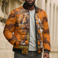 Shaka Zulu Bomber Puffer Jacket Warrior Fiery Roaring Lion - Never Retreat Never Surrender African Strength and Courage - African Pride