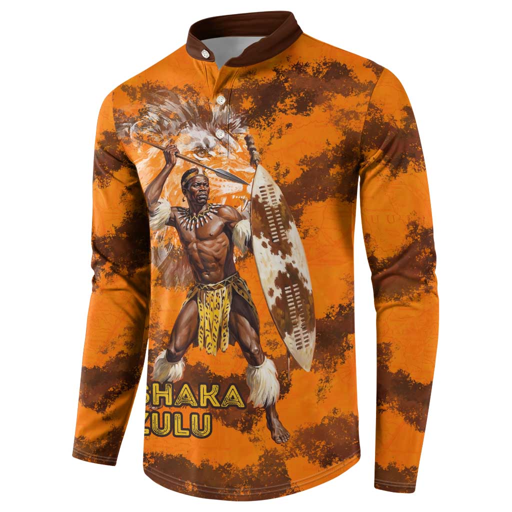 Shaka Zulu Button Sweatshirt Warrior Fiery Roaring Lion - Never Retreat Never Surrender African Strength and Courage
