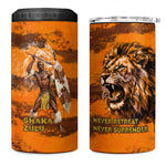 Shaka Zulu 4 in 1 Can Cooler Tumbler Warrior Fiery Roaring Lion - Never Retreat Never Surrender African Strength and Courage - African Pride