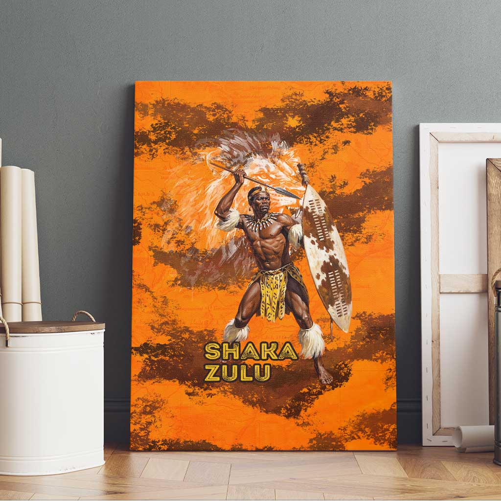 Shaka Zulu Canvas Wall Art Warrior Fiery Roaring Lion - Never Retreat Never Surrender African Strength and Courage - African Pride