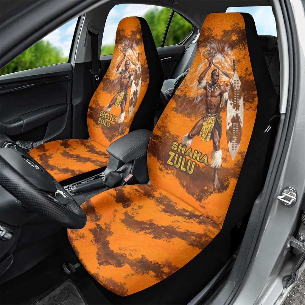 Shaka Zulu Car Seat Cover Warrior Fiery Roaring Lion - Never Retreat Never Surrender African Strength and Courage - African Pride