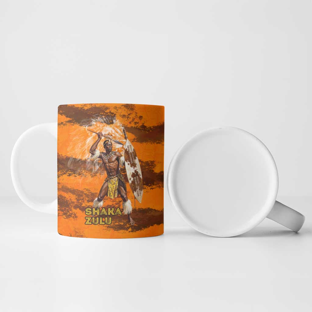 Shaka Zulu Ceramic Mug Warrior Fiery Roaring Lion - Never Retreat Never Surrender African Strength and Courage - African Pride